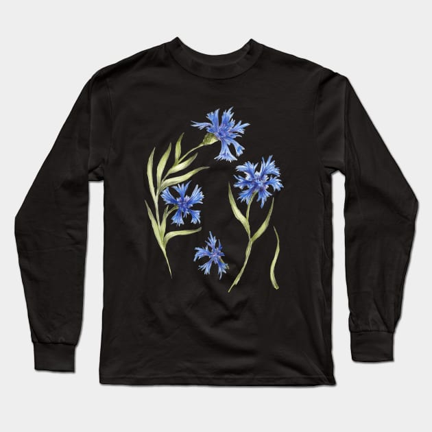 set of blue flowers_3 Long Sleeve T-Shirt by lisenok